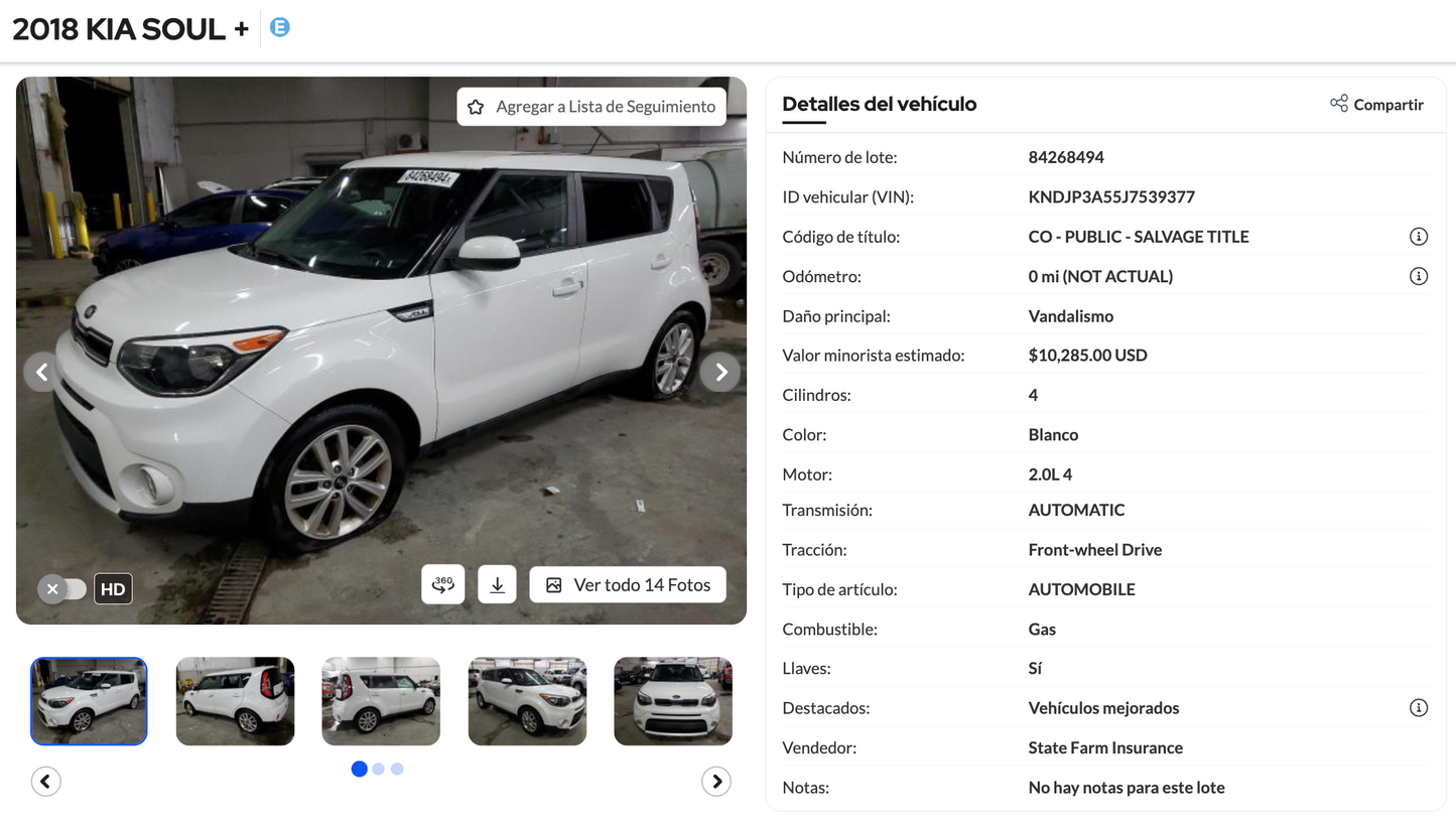 Kia Soul+ 2018 - Sin Golpe - Bolsas Buenas - VENDIDA EN $7,200